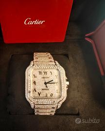 Orologio Cartier Santos full ice o diamond, rolex