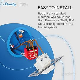 Shelly 1PM Gen3 x2 Pack | WLAN Relay Switch with C