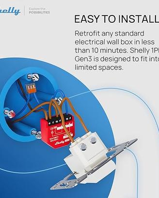 Shelly 1PM Gen3 x2 Pack | WLAN Relay Switch with C