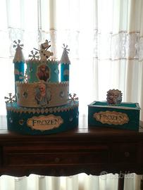 Torta finta tema Frozen con cofanetto Prezzo ridot