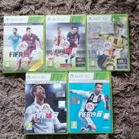 Lotto FIFA 19 e 18 fifa 15  16 + 17 Xbox360 calcio