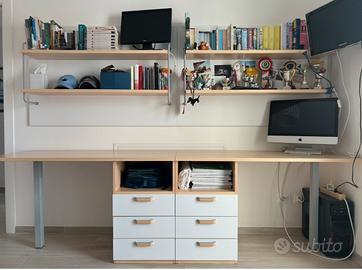 Scrivanie con boiserie libreria