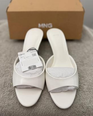 Sandalo mules bianco mango con cartellino