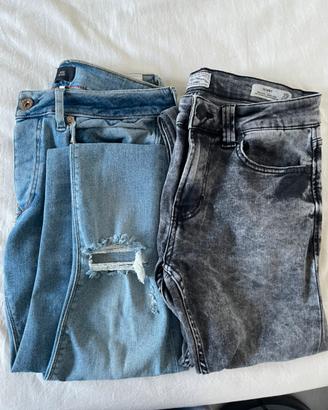 Set 2 jeans skinny uomo con strappi