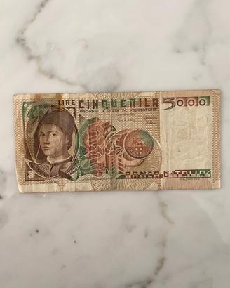 5000 mila lire di carta serie VA 681008 N