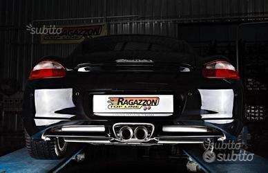 Porsche Cayman 987 Posteriore inox sdoppiato 2x90