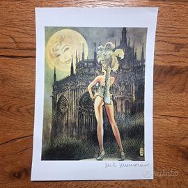 Milo Manara Milano Duomo stampa firmata