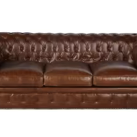 Chesterfield Divano letto 3 posti pelle marrone
