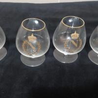 Bicchieri vetro soffiato e oro inciso