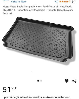 Tappetino Baule Ford Fiesta 