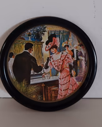 Piatto Coca-Cola vintage in metallo 9 cm