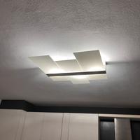 Lampadario  bianco in vetro opaco bianco