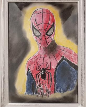 disegno spiderman con cornice