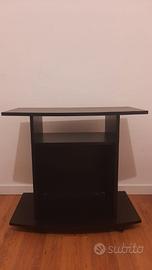 Mobile TV Moderno con Ruote – Nero Opaco