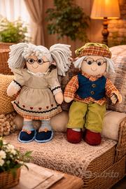 Coppia bambole di pezza nonni - 40 cm