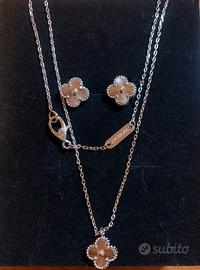 set collana e orecchini a quadrifoglio