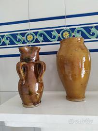 2 vasi antichi in ceramica siciliana