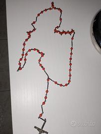 Rosario di corallo rosso mediterraneo anni 50 fatt