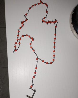 Rosario di corallo rosso mediterraneo anni 50 fatt