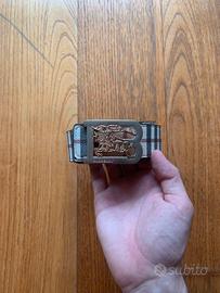 cintura Burberry reversibile beige e nera 120cm