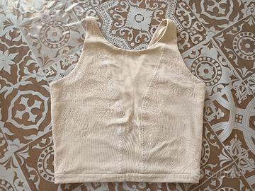 Nike yoga printed crop top donna dri fit taglia S 