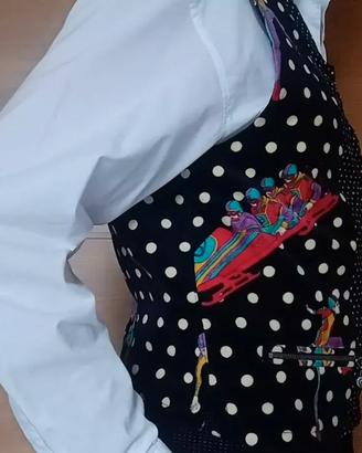 Gilet Versace Uomo in Velluto Stampa Sci Anni 80