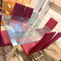 Tavolo moderno vetro e acciaio