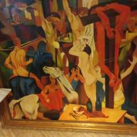 Quadro La crocifissione di Guttuso , mt 1.80x1.80