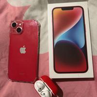 Iphone 14 128 gb red e airpods 4