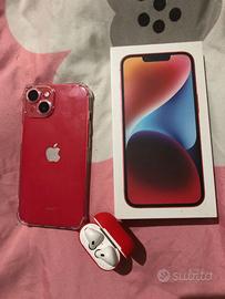 Iphone 14 128 gb red e airpods 4
