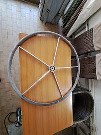 Ruote timone inox e cuoio, 900 mm. BAVARIA