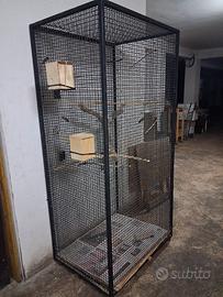 gabbia per uccelli/pappagalli con rotelle