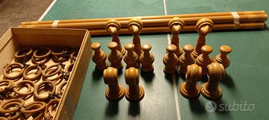 4 Bastoni in legno per 2 tende ( riloga )