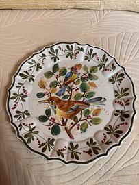 Piatto in ceramica dipinto a. Mano vintage