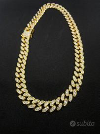 Collana Cuban Chain Iced Out - 18,5" / 12mm  GOLD