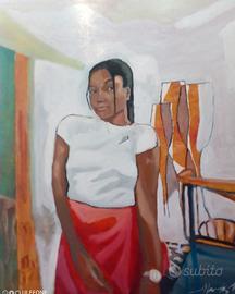 Quadro olio su tela 80x100 titolo"LA CUBANA"