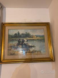 Quadro d’epoca firmato Rutili S. con cornice dorat