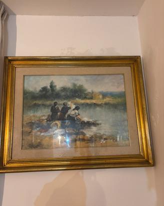 Quadro d’epoca firmato Rutili S. con cornice dorat