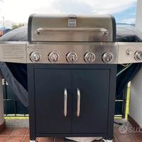 Barbecue inox a gas 6 fuochi + accessori