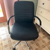 Poltrona da ufficio similpelle nera NUOVA