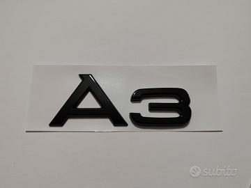 STEMMA AUDI A3 NERO LUCIDO LOGO EMBLEMA ADESIVO