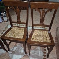 Set 6 sedie arte povera tinto noce