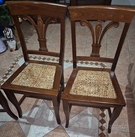 Set 6 sedie arte povera tinto noce