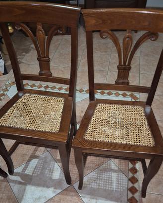 Set 6 sedie arte povera tinto noce