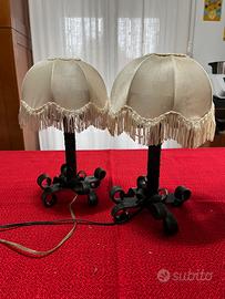 Due lampade abat-jour in ferro battuto