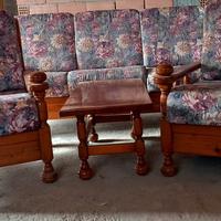 salotto completo in legno di pino