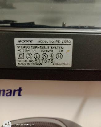 Giradischi SONY  PS LX 60, revisionato.