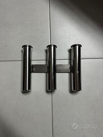 Porta canne acciaio 3 tubi
