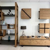 Soggiorno moderno in legno di rovere e metallo