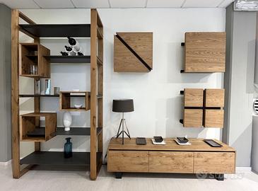 Soggiorno moderno in legno di rovere e metallo